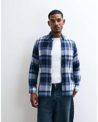 French Connection - Check Long Sleeve Flannel Shirt - Lyst