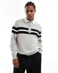 Cotton On - Jersey Gris De Estilo Rugby De Punto De Cotton On - Lyst