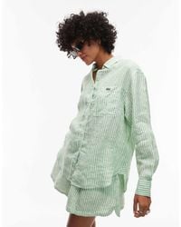 Lacoste - – gestreiftes, langärmliges oversize-hemd - Lyst