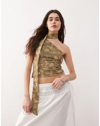Reclaimed (vintage) - – one-shoulder-schal-top mit floralem em print - Lyst