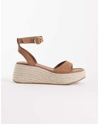 ASOS - Wide Fit Tana Espadrille Wedge Sand Suede - Lyst
