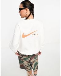 Nike - – oversize-sweatshirt aus em fleece mit swoosh-logo - Lyst