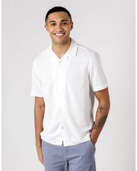 French Connection - Linen Blend Short Sleeve Revere Collar Shirt - Lyst