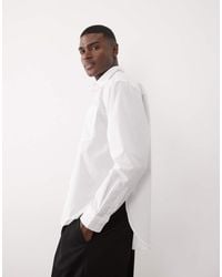 ASOS - Oversized Poplin Shirt With Curved Hem - Lyst