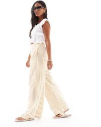 ASOS - Petite Seersucker Pull On Straight Leg Trousers - Lyst