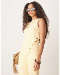 ASOS - Interlock Co-ord Button Detail Vest Top - Lyst