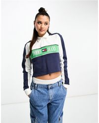 Tommy Hilfiger - Crop Archive Logo Rugby Top - Lyst