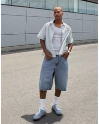 Bershka - Boxy Embroidered Short Sleeve Shirt - Lyst