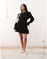 Reclaimed (vintage) - Mini Dress With Shirred Waist And Ruffles - Lyst