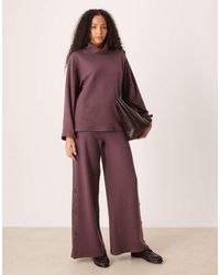 ASOS - Supersoft Wide Leg Trouser Co-ord With Button Details - Lyst