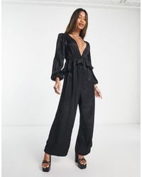 ONLY - Frill Detail Jacquard Jumpsuit - Lyst