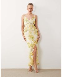 ASOS - Ruffle Column Cami Maxi Dress - Lyst