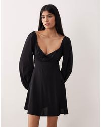 Nobody's Child - Lillie Sweetheart Lace Edge Bow Detail Mini Dress - Lyst