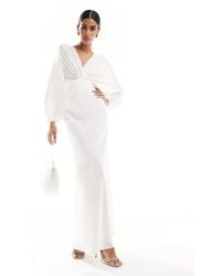 Forever New - Bridal Pleated Satin Maxi Dress - Lyst