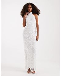 Club L London Cross Back Fishtail Maxi Dress-black | Lyst UK