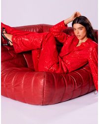 Pull&Bear - X Dixie D'Amelio Straight Leg Sequin Trousers Co-Ord - Lyst