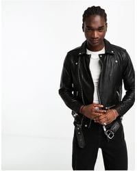 AllSaints - Wick Leather Biker Jacket - Lyst