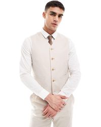 ASOS - Slim Linen Blend Suit Waistcoat - Lyst