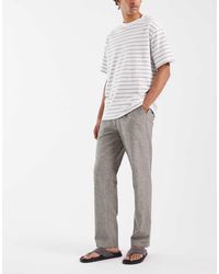 Blend - Cotton-linen Drawstring Waist Regular Fit Trousers - Lyst