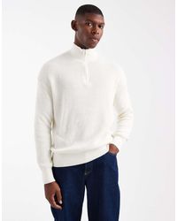 Hollister - Boxy Ribbed Quarter Zip Jumper - Lyst