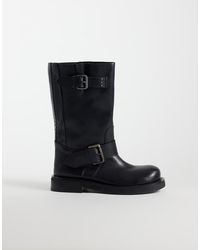 ASOS - Stivali Biker Al Ginocchio Slip-On - Lyst