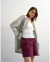 TOPSHOP - Nylon Hardloopshort Met Koord - Lyst