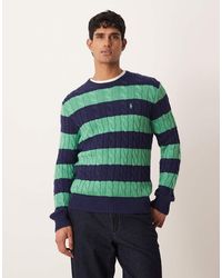 Polo Ralph Lauren - Icon Logo Cable Striped Jumper - Lyst