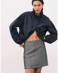 Calvin Klein - Metallic Denim Mini Skirt - Lyst