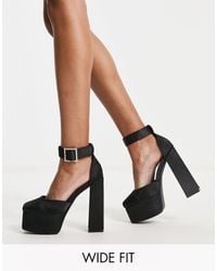 SIMMI - Simmi London Wide Fit Platform Heeled Shoes With Embellished Buckle - Lyst