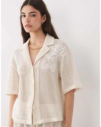 ASOS - Open Knit Revere Shirt Co-Ord With Cornelli Detail - Lyst
