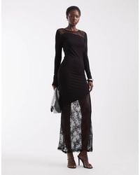Noisy May - Robe longue avec empiècements en dentelle e - Lyst