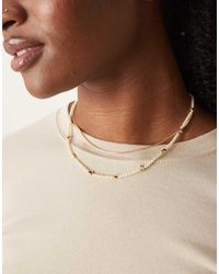 ASOS - Ketting Met Meerdere Rijen Met Imitatieparel En Hartdetail - Lyst