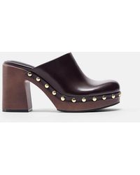 Pull&Bear - Studded Block Heel Clogs - Lyst