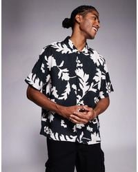 Bershka - Textured Printed Shirt - Lyst
