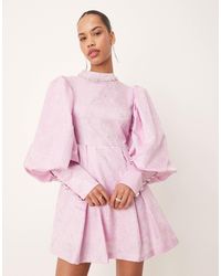 Sister Jane - Dream Balloon Sleeve Jewel Jacquard Mini Dress - Lyst