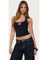 Edikted - Coraline Button Cutout Halter Top - Lyst