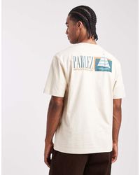 Parlez - Camiseta Beis Claro Con Logo Y Gráfico Náutico Serigrafiado En La Espalda De -Neutro - Lyst