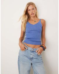 Mango - Knitted V Neck Cami Top - Lyst
