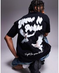 Liquor N Poker - Oversized Bird Graphic Back Print T-shirt - Lyst