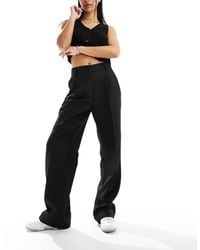 Noisy May - High Waisted Wide Leg Tailored Trousers - Lyst