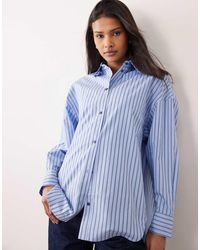 BOSS - Camisa Azul A Rayas Extragrande Bostatta De - Lyst
