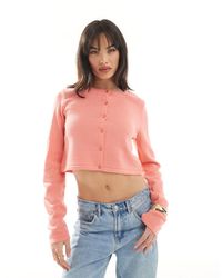 ASOS - Knitted Crew Neck Cropped Cardigan - Lyst