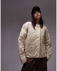TOPSHOP - Washed Quilted Liner Jacket - Lyst