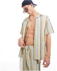 ASOS - – locker geschnittenes hemd mit reverskragen und vintage-streifenmuster, kombiteil - Lyst