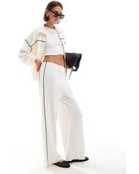 ONLY - Pull On Wide Leg Trousers Co-ord With Contrast Piping - Lyst