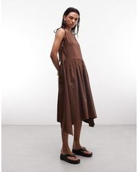 Collusion - Tie Side Maxi Dress With Asymmetric Hem - Lyst