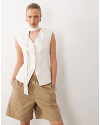 ASOS - Tailored Longline Molded Hip Vest With Scarf Detail - Lyst