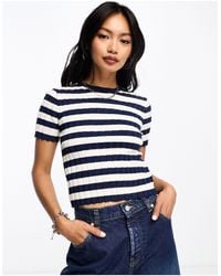 ASOS - Crop Knitted Baby Tee With Crew Neck - Lyst