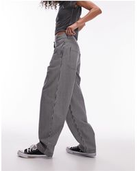 TOPSHOP - Pantalon ample style sarouel à fines rayures - noir et blanc - Lyst
