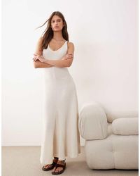 ASOS - Textured Jersey Scoop Neck Midi Dress - Lyst